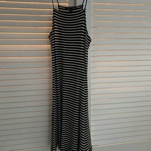 Black and white striped skater dress